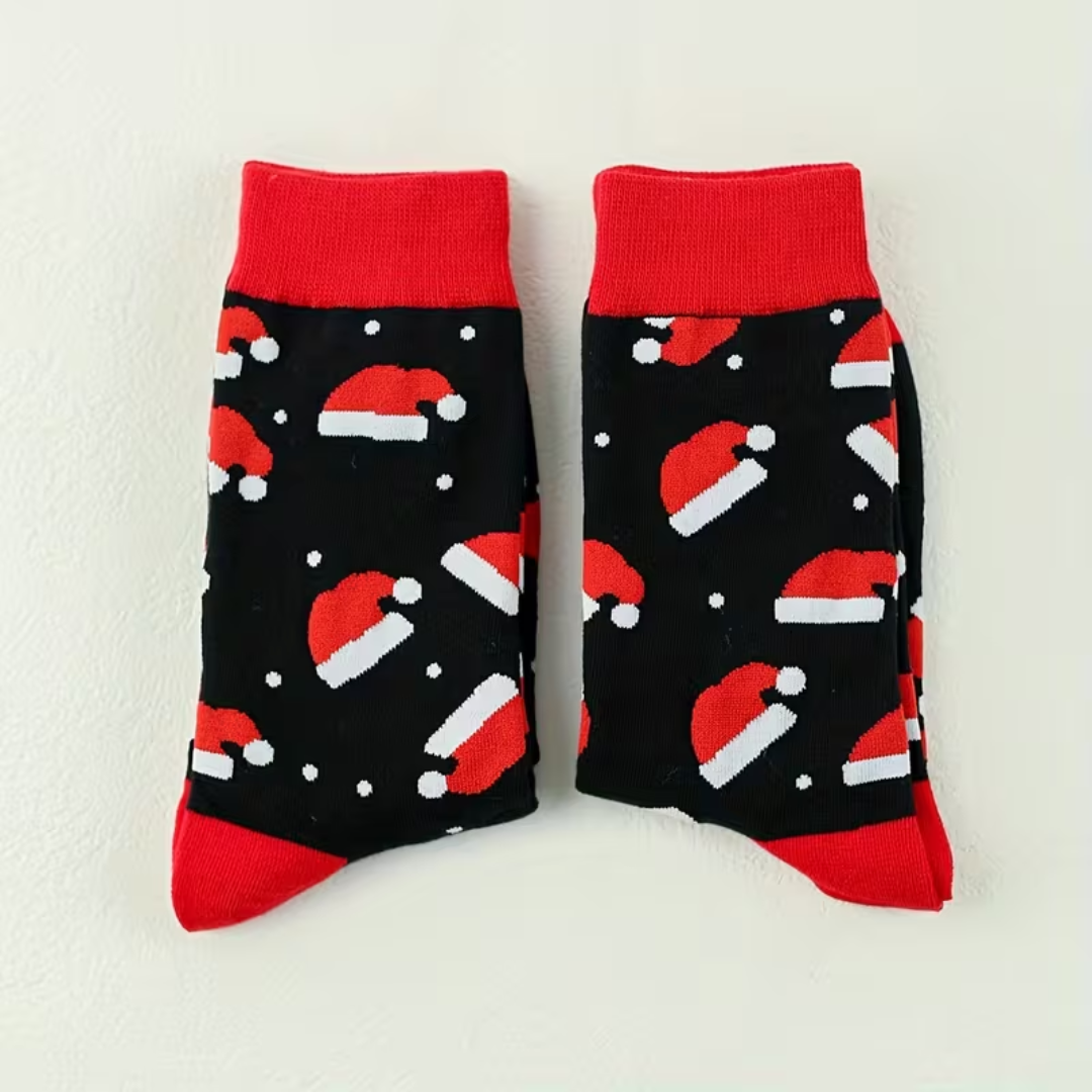 Santa Hat Pattern Socks