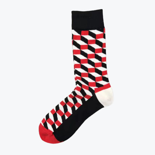 Colorful geometric patterned sock 