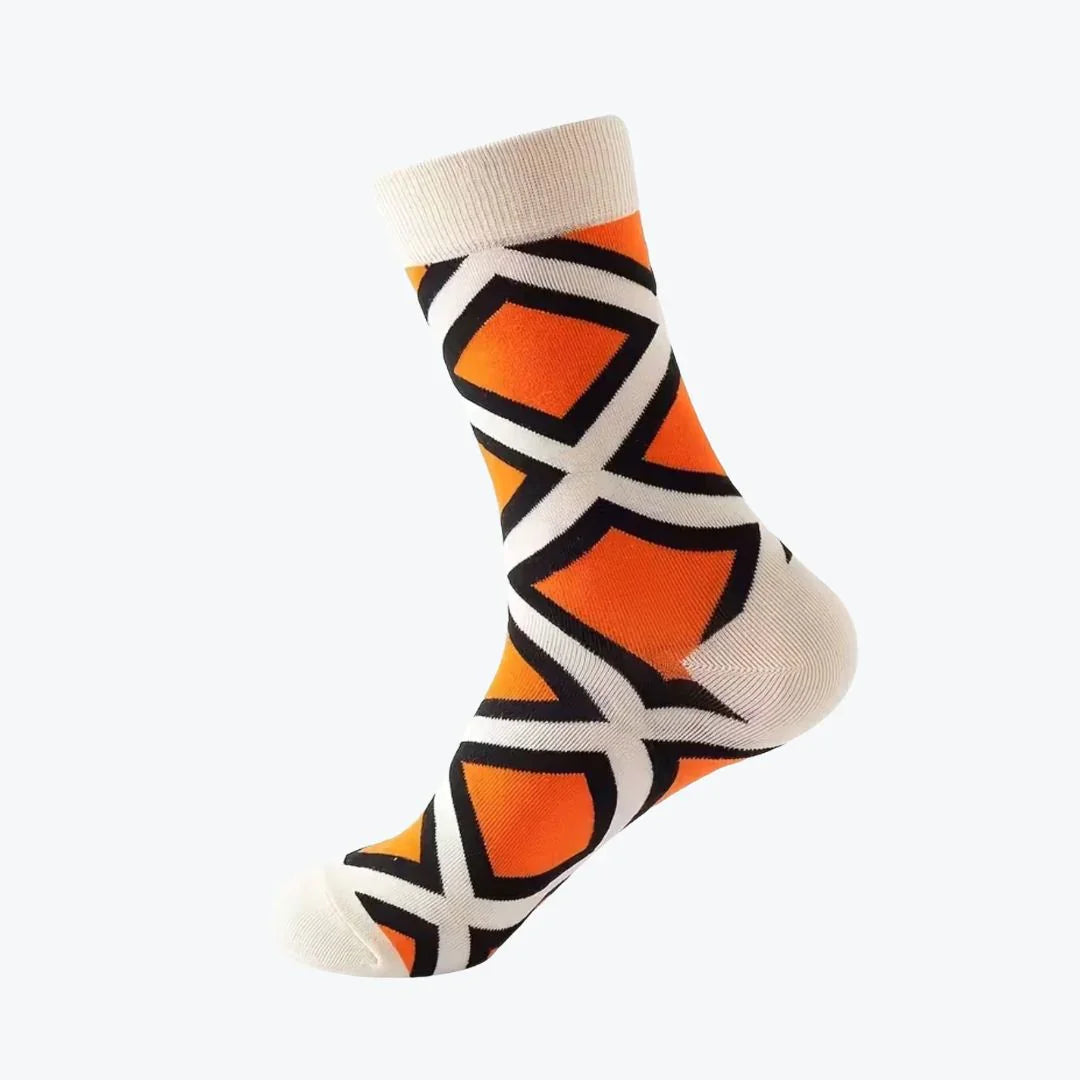 Colorful sock with geometric pattern 