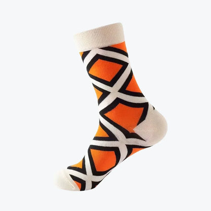 Colorful sock with geometric pattern 