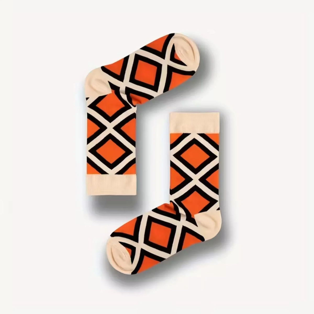 Pair of socks with geometric pattern
