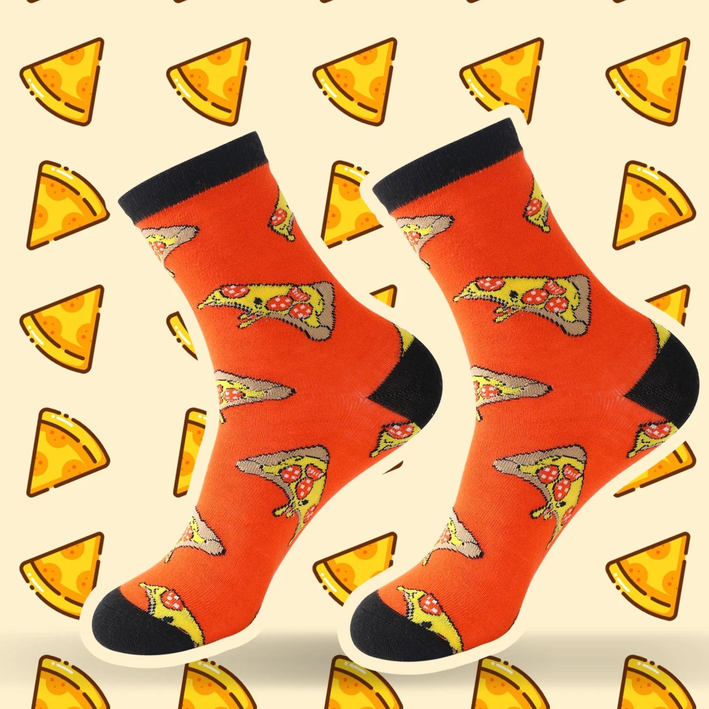 Sock with pizza slice pattern 