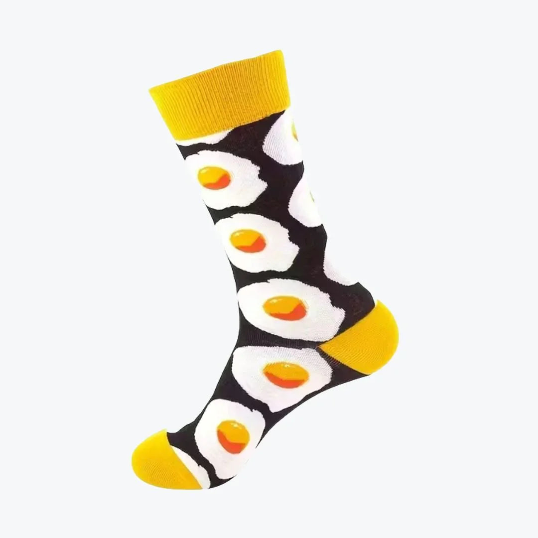Sock with fried egg design