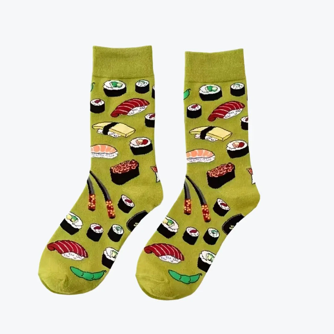 Socks with sushi pattern